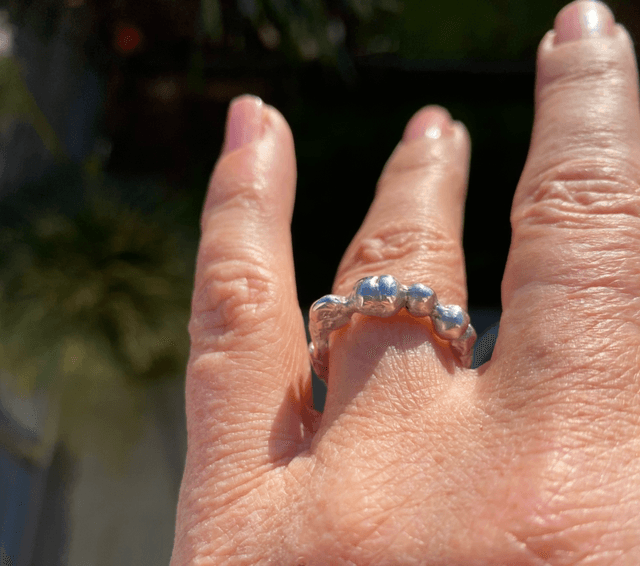 Bague Galets gouttes bruts