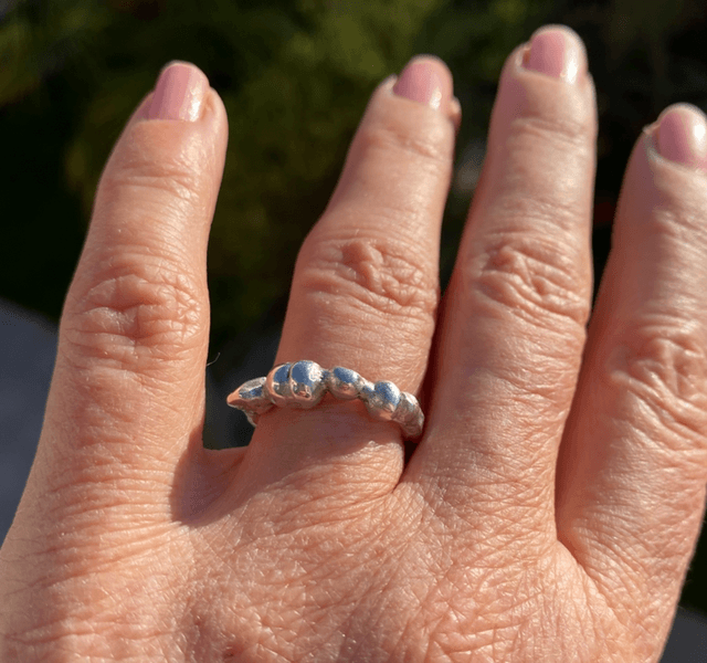 Bague Galets gouttes bruts