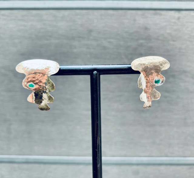 Boucle d’oreille Grande Ondes et email