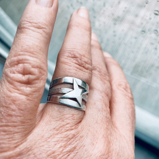 Bague 3 anneaux et étoile
