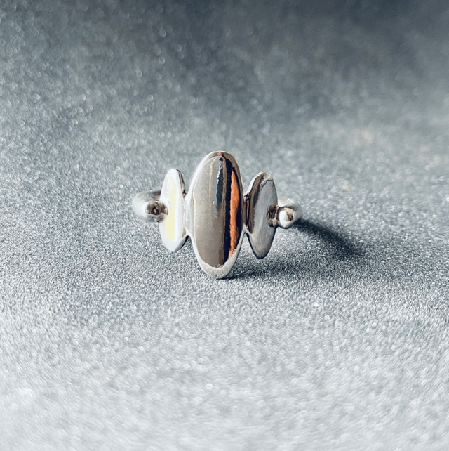Bague jonc 3 galets en argent