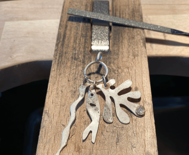 Collier pendentif Algues et poisson