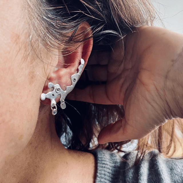 Bijou d’oreille Algue et gouttes