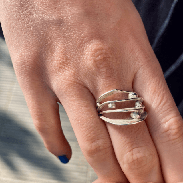 Bague Vagues et gouttes