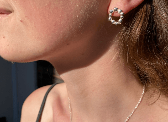 Boucle d’oreille cercles goutte