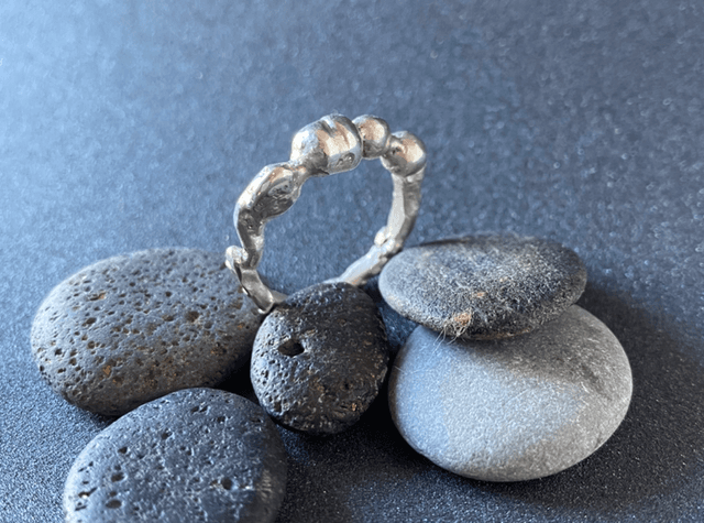 Bague Galets gouttes bruts
