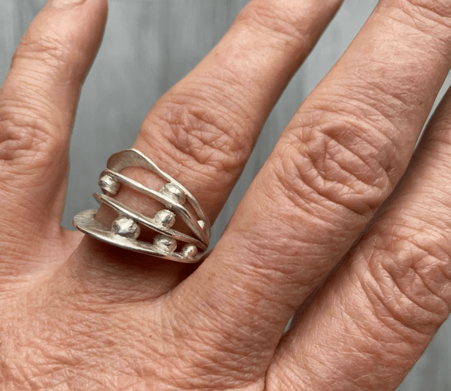 Bague Vagues et gouttes